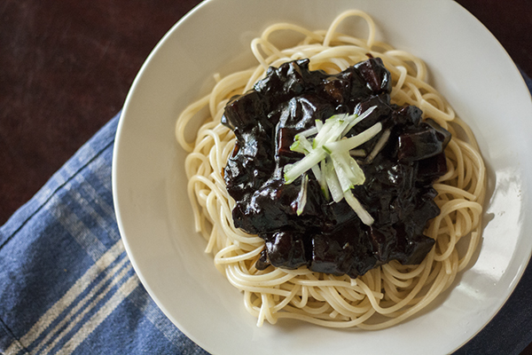 Jjajangmyeon (ìžìž¥ë©´ or Noodles in Black Bean Sauce)